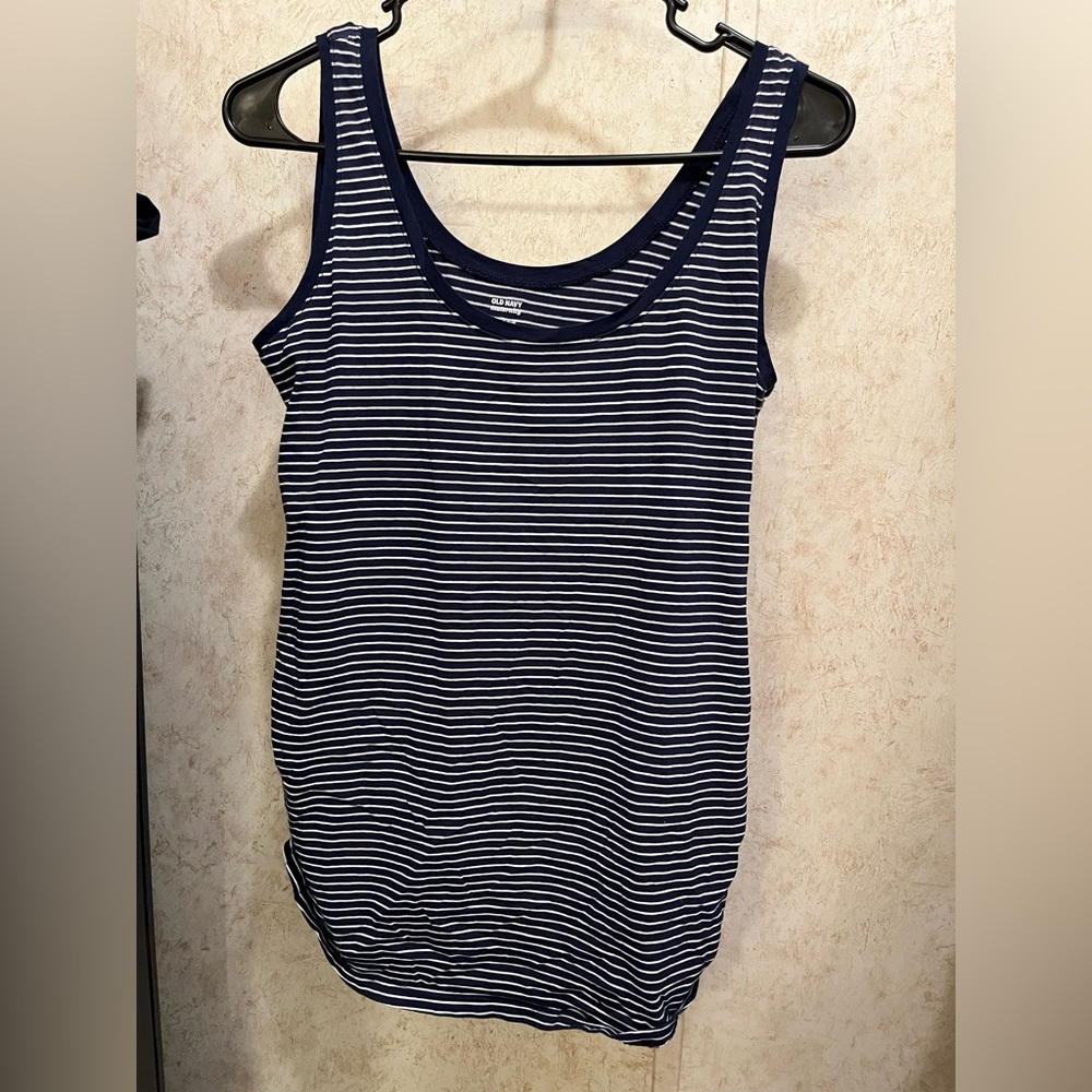 Women’s blue & white maternity tank top size M